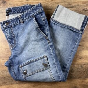 Banana Republic Vintage Cargo Pocket Cuff Crop Jeans 10